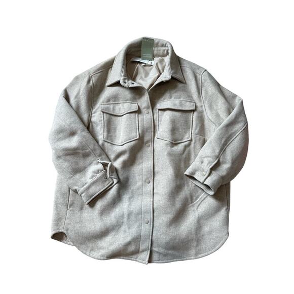 NEW!! Lightweight wool blend snap up coat/jacket, H&M, 2XL, Shacket - Picture 1 of 11